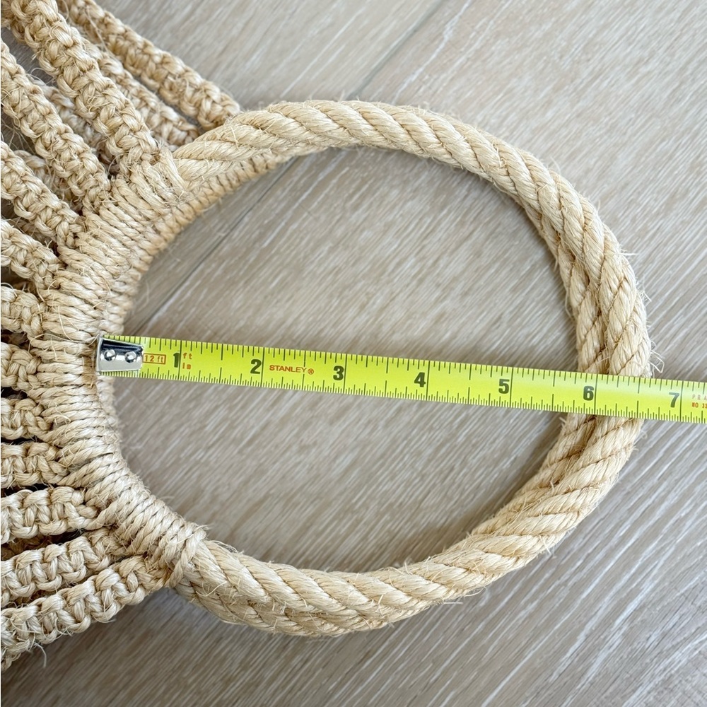 Handmade Hollow Out Macramé Beach Jute Woven Tote Bag Farmers Market Bag - Picture 9 of 10